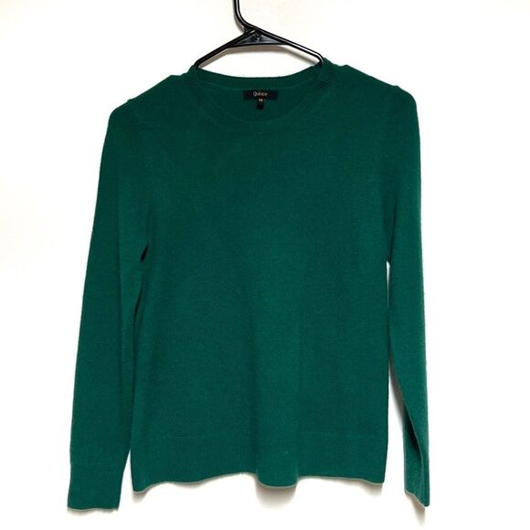 New Quince Cashmere Sweater Crew Neck  Pullover Everglade Green Preppy Size XS - Picture 2 of 5